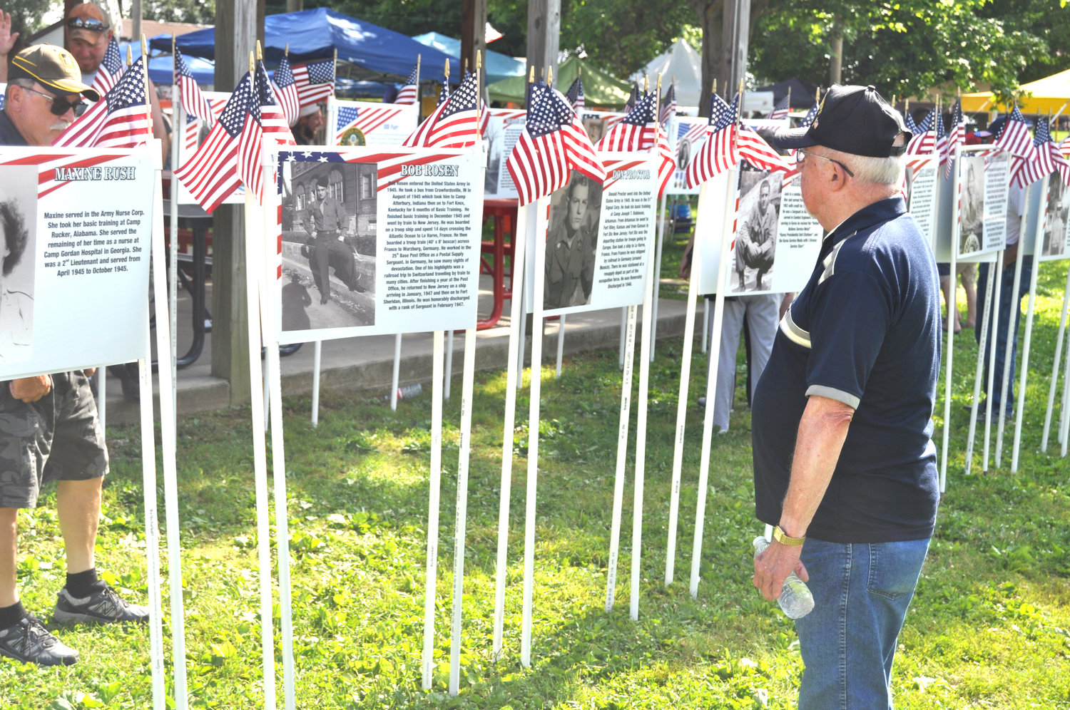 A veterans display is a popular feature at the Waynetown Freedom Fest.